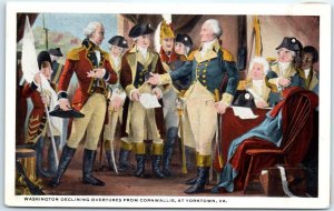 M-68203 Fresco of Washington Declining Overtures from Cornwallis at Yorktown ...