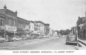 Postcard Indian Bremen Main Street autos Lunitone Photoprint 22-14105