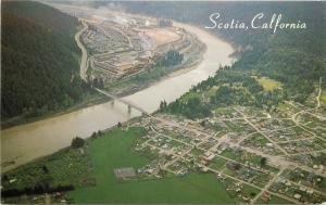 Vintage Postcard; Air View Scotia CA Eel River Humboldt County unposted