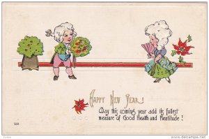 NEW YEAR; Man with bouquet of roses for his lady, Poinsettias, 00-10s