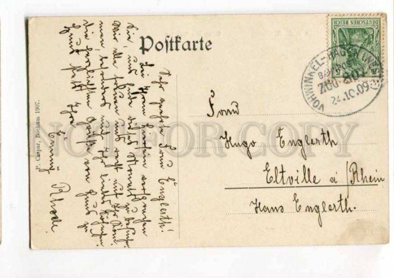 289546 GERMANY Blankenstein 1909 RPPC railway postmark TRAIN Vohwinkel-Hagensweg