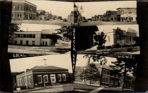 Seneca Kansas KS Multi View 1940s Real Photo Postcard