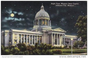 Missouri Jefferson City Night View Missouri State Capitol