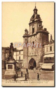 La Rochelle Old Postcard Statue of & # 39amiral Duperre and tower of the big ...