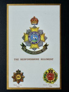 Regimental Badges THE BEDFORDSHIRE REGIMENT Postcard by Gale & Polden 1674