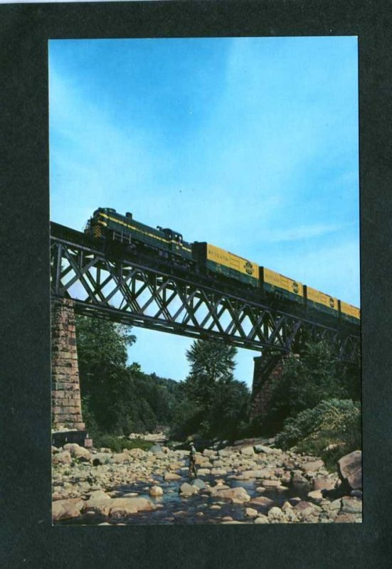 VT Rutland Railway Railroad train on Cuttingsville Trestle Bellows Fall Postcard