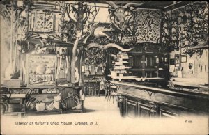 Orange NJ New Jersey Gilfort's Chop House Restaurant Interior Postcard c1910