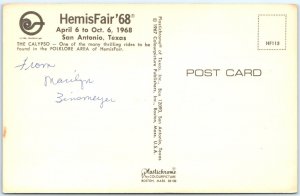 1968 San Antonio, TX HemisFair Advertising Calypso Folklore Carnival Ride A148