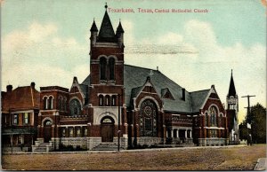 Vtg Texarkana Texas TX Central Methodist Church 1909 Postcard