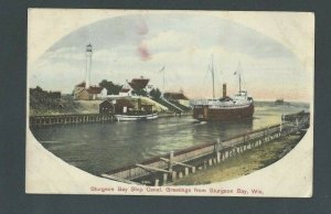 1907 Post Card Sturgeon Bay WI Sturgeon Bay Ship Canal