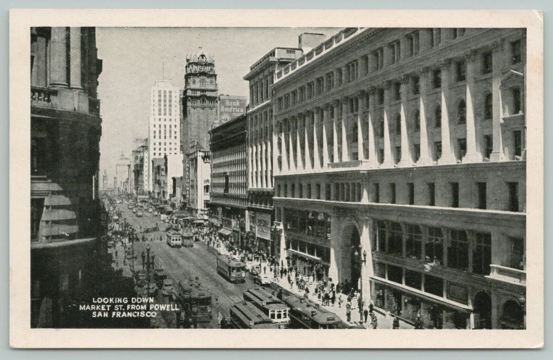 San Francisco California~Market Street~1920s Postcard