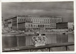 Stockholm - The Royal Palace Sweeden rppc postcard 1964