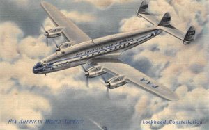 Pan American Airlines Lockheed Constellation Airplane Vintage Postcard AA111397