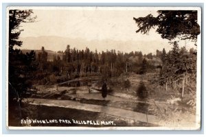 Kalispell Montana MT Postcard RPPC Photo Holowood Land Park c1910's Antique