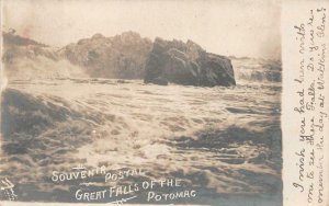 RPPC SOUVENIR POSTAL GREAT FALLS OF THE POTOMAC MARYLAND REAL PHOTO POSTCARD '06