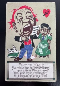Valentine Comic Series No 1 Singer Male Humor Vinegar Valentine 1910 (A3)