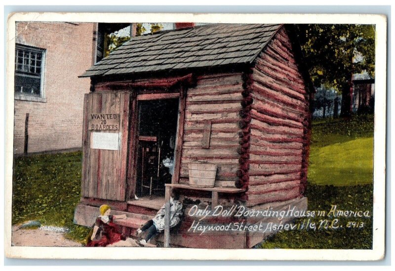 c1920 Only Doll Boarding House Haywood Street Asheville North Carolina Postcard