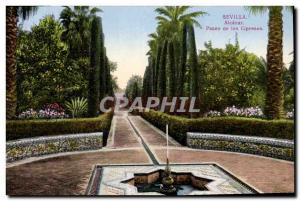 Old Postcard Alcazar Sevilla Paseo de los Cipreses