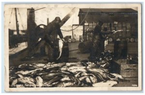 1927 Fishing Fisherman Sea Ship Occupational Norway RPPC Photo Posted Postcard