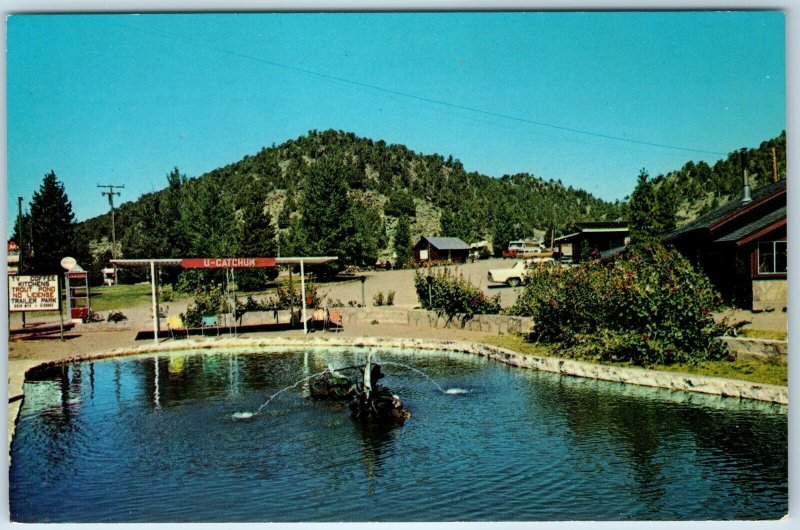 c1960s Bridgeport, CA Willow Springs Motel & Trailer Park Fishing Pond PC A236