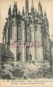 Old Postcard Mont Saint Michel abbey apse of the church fifteenth century