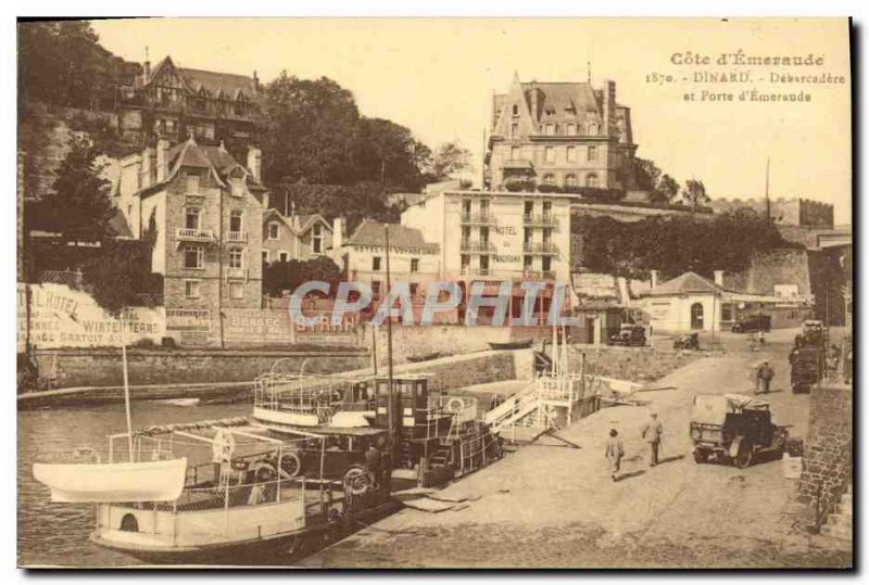 Old Postcard Dinard Porte d Emeraude boat