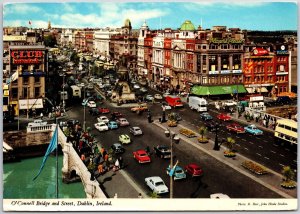 O'Connell Bridge And Street Dublin Ireland Road Bridge River Liffey Postcard