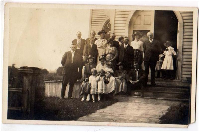 RPPC, Group of People on Church Steps