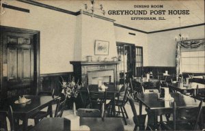 Effingham Illinois IL Greyhound Post House Dining Room Vintage Postcard