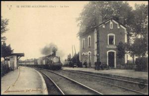 france, BRUERE-ALLICHAMPS, La Gare, Railway Station, Steam Train (1920s)