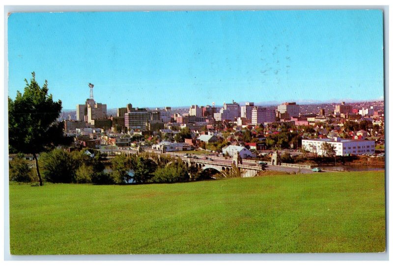 1963 A Skyline View of Stampede City Calgary Alberta Canada Posted Postcard