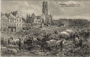 CPA Guerre PÉRONNE La Grande Place apres le bombardement (25005)