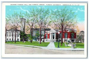 c1920's Richard Furman Hall & Furman Library & University Greenville SC Postcard