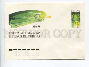 403902 Lithuania 1991 year Angel Bell POSTAL stationery postal COVER