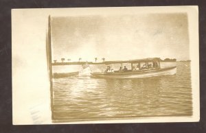 RPPC LYNN CENTER ILLINOIS LAKE BOAT BOATING VINTAGE REAL PHOTO POSTCARD 1912