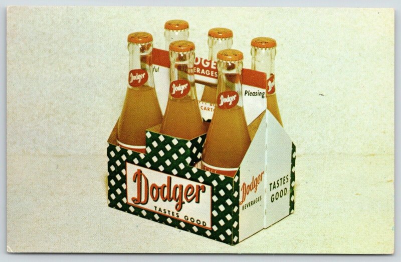 Dubuque or Fort Dodge Iowa~Dodger Soda Pop Six Pack~1960 Advertising Postcard 