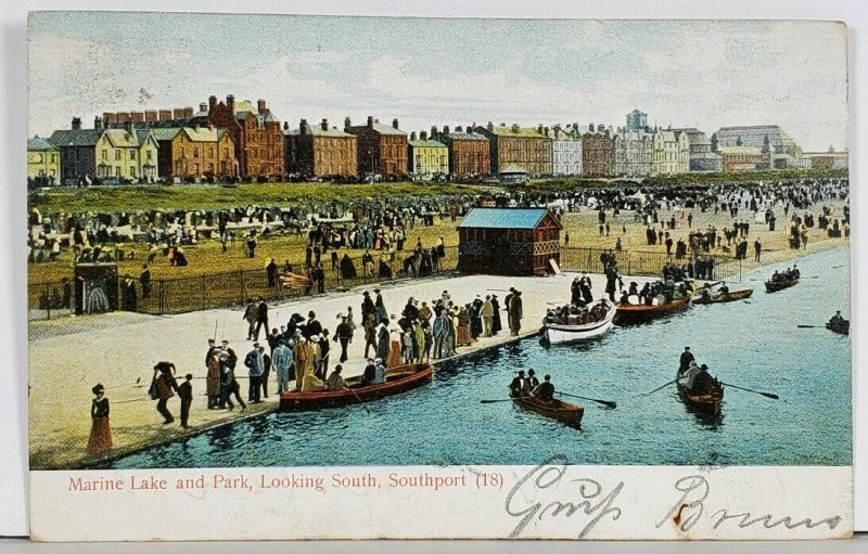 UK Marine Lake & Park Looking South Southport 1903 Berlin Germany Postcard K17