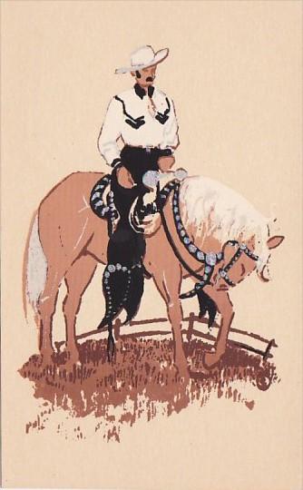 Cowboy On Horseback Hand Made Oriiginal Serigraph