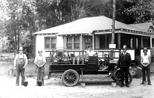 Halifax Beach MA Fire Department Vehicle Firemen Real Photo Postcard