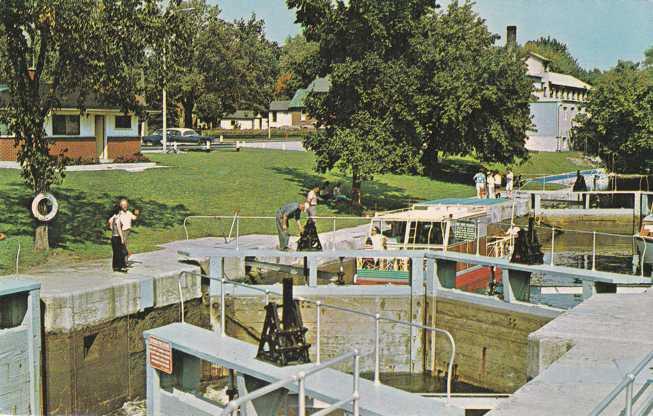 Locks on Scugog River near Lindsay ON, Ontario, Canada