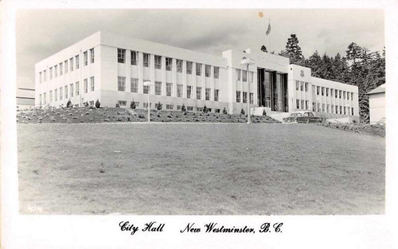 New Westminster BC Canada City Hall Real Photo Antique Postcard J79339