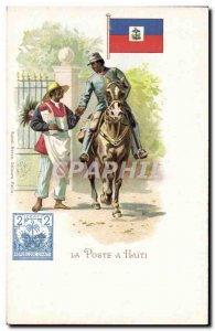 Old Postcard The post office Haiti Horse