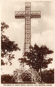RPPC, Montreal, Quebec Canada    CROSS ON MOUNT ROYAL  Vintage Photo Postcard