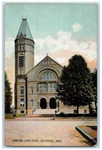 c1910's Town Hall & High School Southbridge Massachusetts MA Antique Postcard