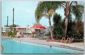 Vtg Anaheim California CA West Winds Trailer Lodge Swimming Pool View Postcard