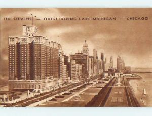 Unused Linen-ish STEVENS HOTEL Chicago Illinois IL Q6601