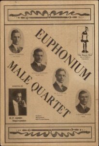 Euphonium Male Quartet Myers McCreary Beymer et al MUSIC c1910 Postcard