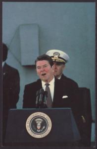 Ronald Reagan,USS New Jersey Recomissioning Postcard