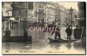 Old Postcard Crue of the Seine Paris Street Lyon