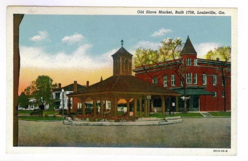 Old Slave Market, Built 1758, Louisville, Georgia, unused Curteich Postcard